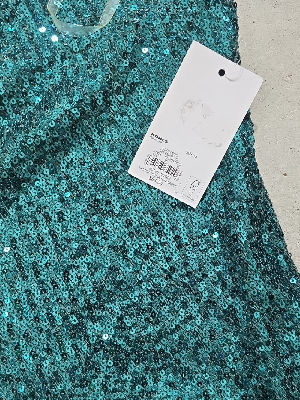 Kohl's Teal Sequin Mini Dress